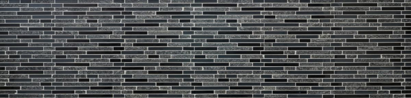 Piastrella di mosaico per cucina grigio traslucido nero Mosaico di vetro composito Pietra di cristallo grigio nero MOS86-0208_f