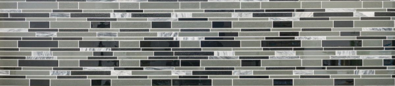 Piastrella di mosaico dipinta a mano Backsplash di piastrelle Grigio traslucido nero Mosaico di vetro composito Pietra di cristallo grigio nero MOS67-GV44_m