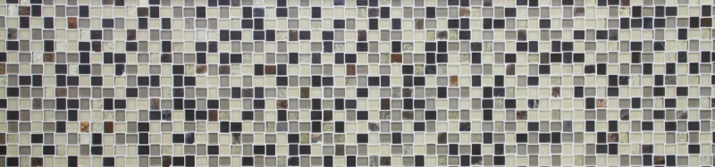 Handmuster Mosaikfliese Fliesenspiegel Transluzent weiß grau rost Rechteck Glasmosaik Crystal Stein rustik MOS82-0102_m