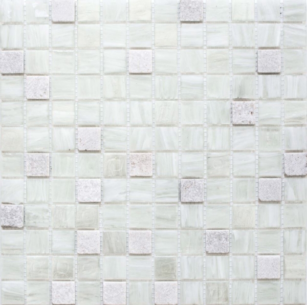Pietra naturale vetro mosaico tessere di mosaico crema bianco vecchio bianco chiaro beige cucina splashback piastrelle splashback muro cucina - MOS94-2503