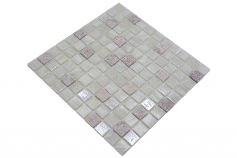 Natural stone glass mosaic mosaic tiles cream white old white light beige kitchen splashback tile wall kitchen - MOS94-2503