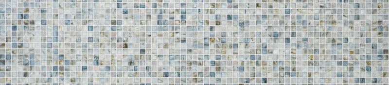 Naturstein Glasmosaik Mosaikfliesen cream hellgrau anthrazit blaugrau grünstich Fliesenspiegel Wandverkleidung - MOS94-2505