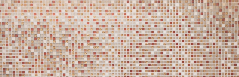 Glass mosaic natural stone mosaic tile ochre gold orange cream tile backsplash wall kitchen bathroom - MOS92-1205