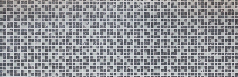 Glasmosaik Naturstein Mosaikfliese grau anthrazit dunkelgrau weiß Fliesenspiegel Wand Küche Bad WC - MOS92-0204