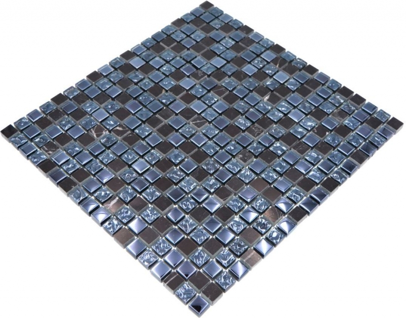 Mosaico di vetro pietra naturale mosaico piastrelle marmo grigio nero blu-nero backsplash cucina backsplash bagno - MOS92-0302