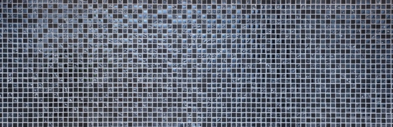 Mosaïque de verre Pierre naturelle Carreau de mosaïque Marbre gris noir bleu noir Carrelage fond de cuisine salle de bain - MOS92-0302
