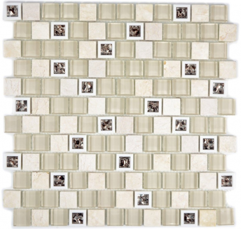 Natural stone glass mosaic marble plastic beige light brown cream multiformat tile backsplash WC - MOS82BM-0115
