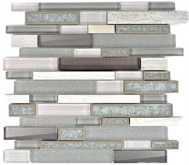 Glass mosaic natural stone rods mosaic ceramic marble beige anthracite gray white tile backsplash wall WC - MOS87SO-0223