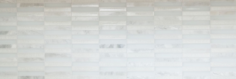 Mosaico rettangolare in vetro mosaico ceramica pietra bianca grigio chiaro carrara piastrelle backsplash muro piastrelle cucina - MOS40-ICE150