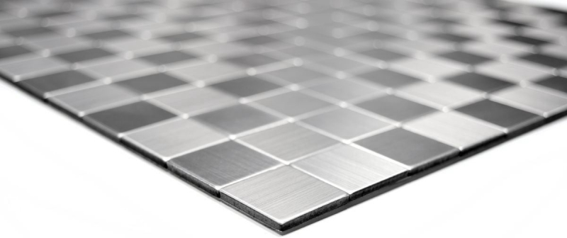 Mosaic tiles kitchen splashback self-adhesive aluminum silver metal MOS200-22M25_f