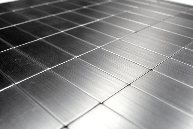 Mosaic tiles self-adhesive aluminum silver metal rectangle MOS200-22M50_f