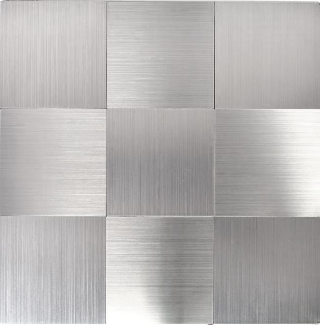 Piastrelle a mosaico autoadesive in alluminio argento metallo MOS200-22M100_f