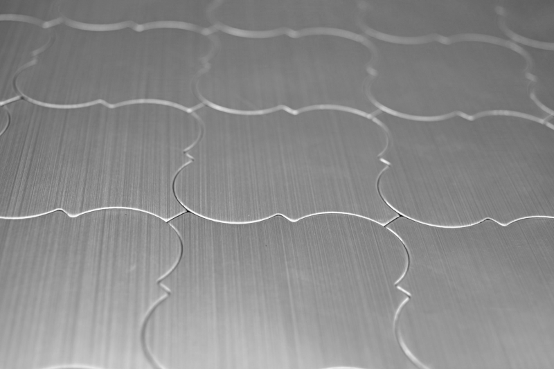 selbst­kle­bende Mosaikfliese ALU silber metall Florentiner Fliesenspiegel Küchenrückwand OS200-22LAT