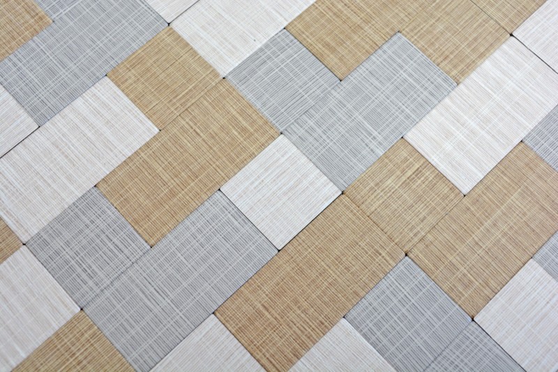 self-adhesive mosaic tile ALU cream beige gray metal textile look MOS200-2522