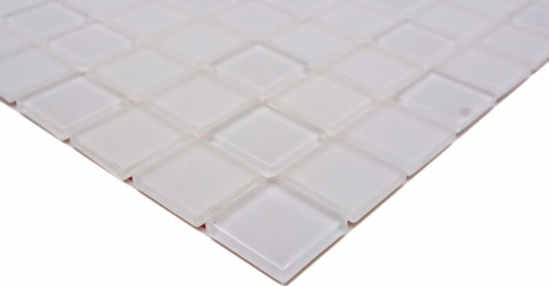 mosaïque de verre autocollante mosaïque blanc mat carreaux de cuisine fond MOS200-4CM20