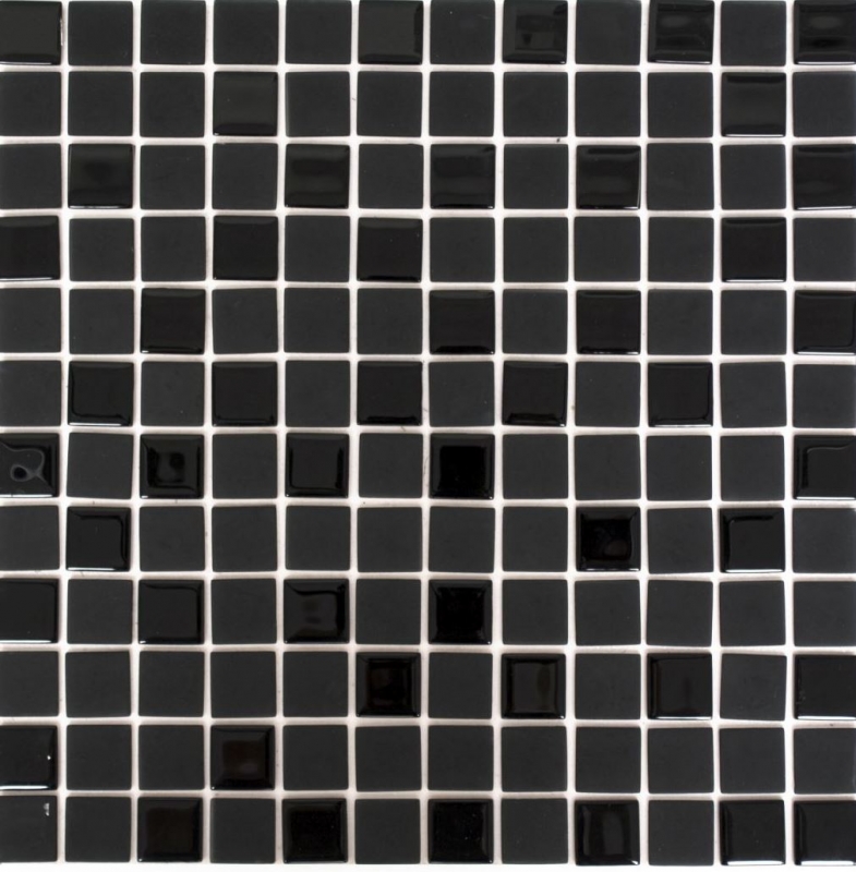 mosaico di vetro autoadesivo mosaico piastrelle nero opaco backsplash cucina splashback MOS200-4CM22