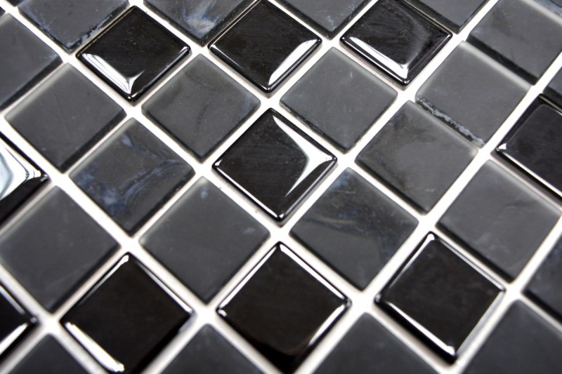 selbst­kle­bende Glasmosaik Mosaikfliese matt schwarz Fliesenspiegel Küchenrückwand MOS200-4CM22