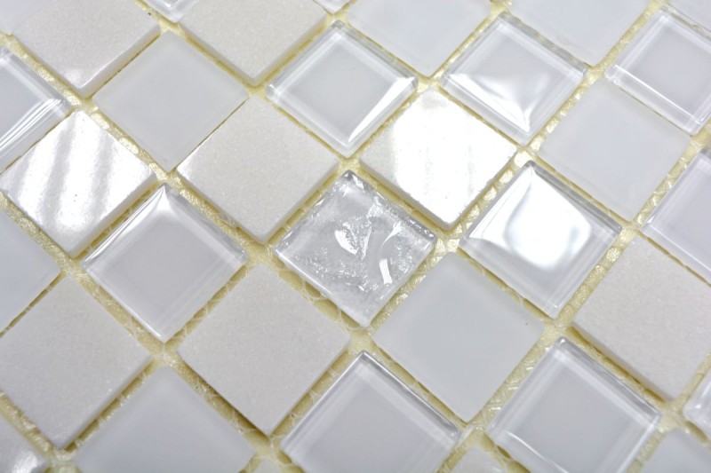 tessere autoadesive di mosaico in vetro pietra naturale bianco MOS200-4M332