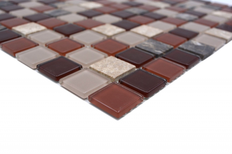 self-adhesive glass mosaic mosaic tile natural stone rose beige brown emperador MOS200-4M352