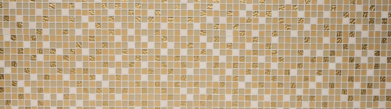 mosaico di vetro autoadesivo piastrelle in pietra naturale crema oro opaco backsplash MOS200-4M362