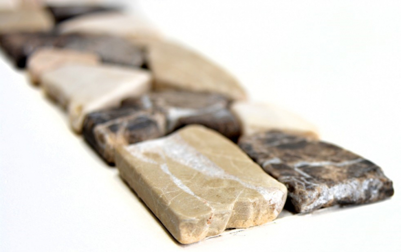 Marmo pietra naturale beige crema marrone bordo Castanao Biancone parete bagno cucina pavimento WC sauna - MOSBor-BC1213