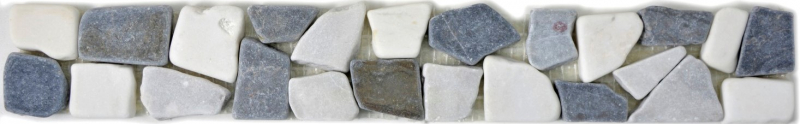 Marmo pietra naturale grigio bianco nero antracite bordo piastrelle backsplash muro cucina bagno WC sauna - MOSBor-WG0102