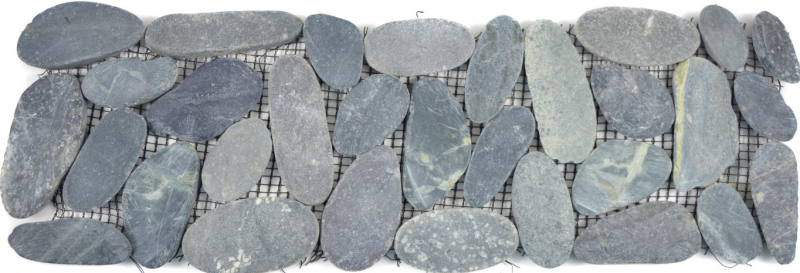 River pebbles black gray anthracite border pebble cut flat bathroom kitchen floor wall WC sauna - MOSBor-SK0202