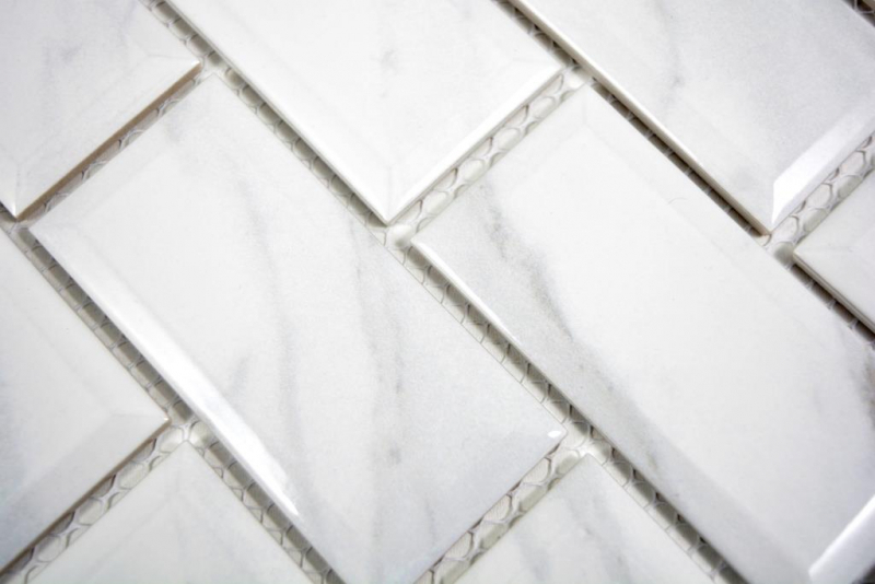 Metro Subway tiles ceramic Carrara facet tile splashback BATH shower MOS26M-0203