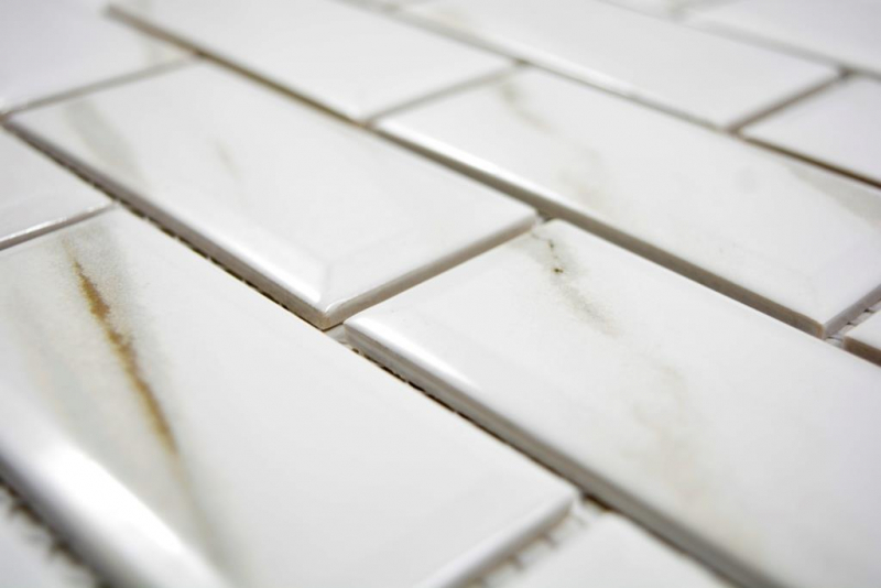 Metro Subway ceramic tiles Metro Calacatta Facette backsplash BATH shower MOS26M-0204