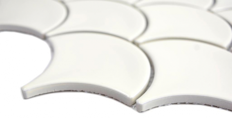 Ventaglio mosaico ceramica scala di pesce pastello avorio parete piastrelle backsplash cucina doccia - MOS13-FS09