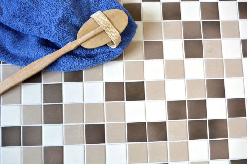Ceramic mosaic tile antique white beige brown non-slip kitchen tile MOS14-1213