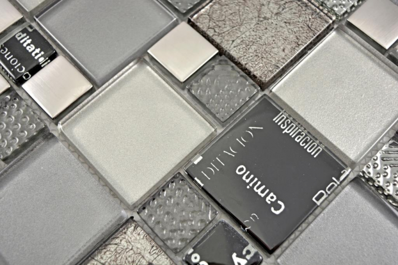Transparent crystal mosaic glass mosaic silver black wall tile backsplash kitchen shower bathroom_f | 10 mosaic mats