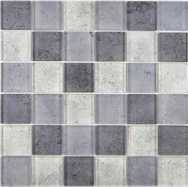 Mosaïque de verre transparent Crystal gris mur carrelage cuisine douche salle de bain MOS88-0022_f | 10 Tapis de mosaïque