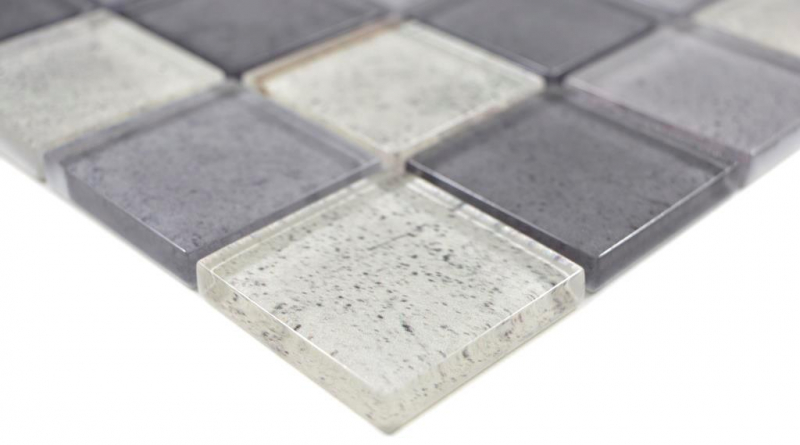 Mosaico di cristallo trasparente grigio piastrelle muro backsplash cucina doccia bagno MOS88-0022_f | 10 mosaico tappetini