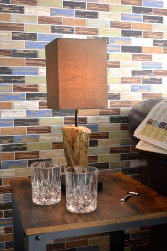 GLAS Mosaik Brick ECO Wood Holz bunt Wand Fliesenspiegel Küche  Bad