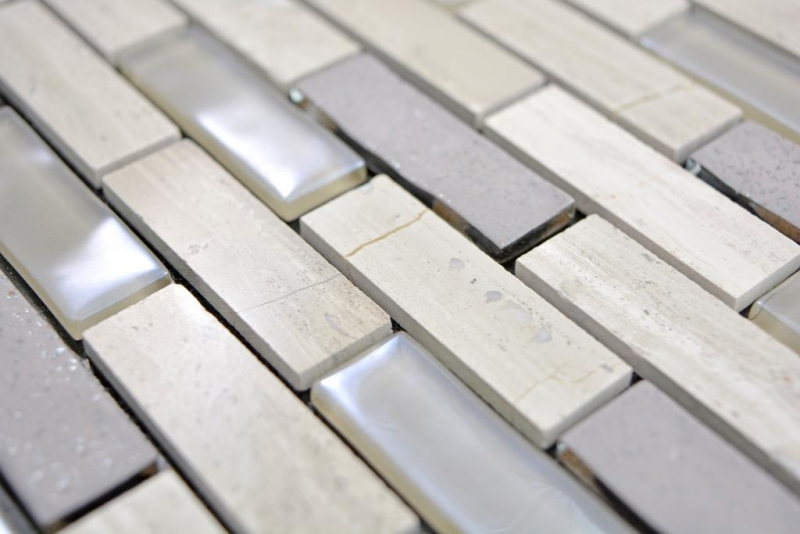 self-adhesive glass mosaic mosaic composite natural stone gray tile backsplash MOS200-002
