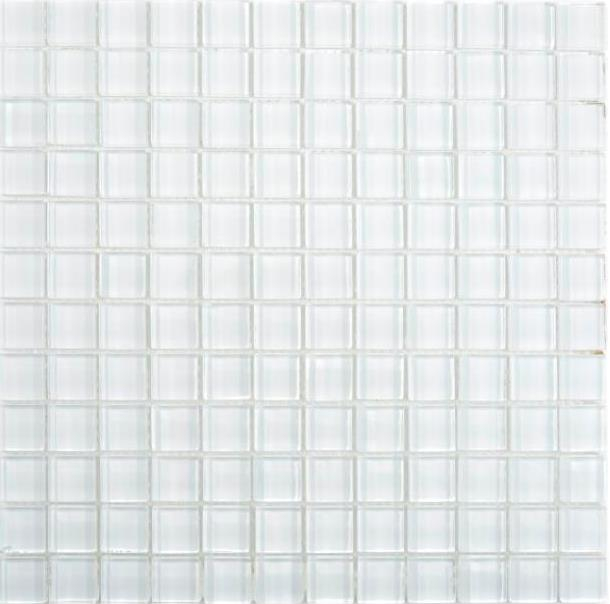 Transparentes Crystal Glasmosaik superweiß Wand Fliesenspiegel Küche  Bad_f | 10 Mosaikmatten