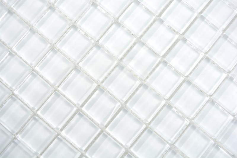 Transparent crystal glass mosaic super white wall tile backsplash kitchen bathroom_f | 10 mosaic mats