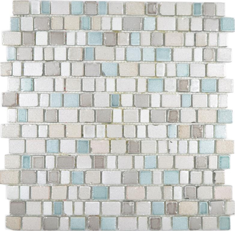 Glasmosaik Mosaikmatte Mosaikbordüre grau beige pastellton Wand Fliesenspiegel Küche Bad