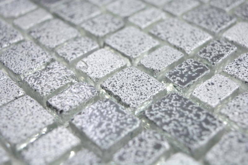 Transparentes Crystal Mosaik Glasmosaik grau schwarz Wand Fliesenspiegel Küche  Bad_f | 10 Mosaikmatten
