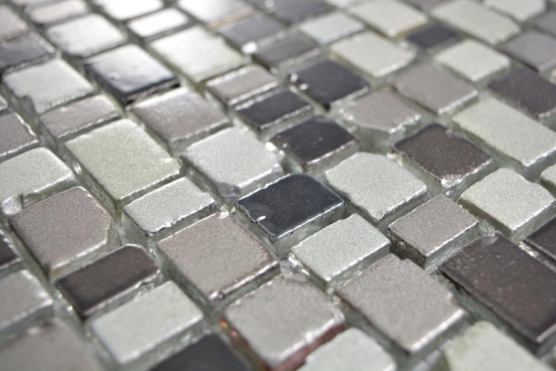 Mosaico di vetro Tappetino di mosaico Bordo di mosaico grigio beige fango caffè Rivestimento di piastrelle Cucina Bagno