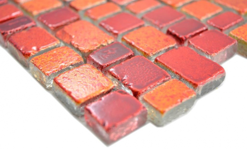 Transparentes Crystal Mosaik Glasmosaik rot Wand Fliesenspiegel Küche  Bad_f | 10 Mosaikmatten