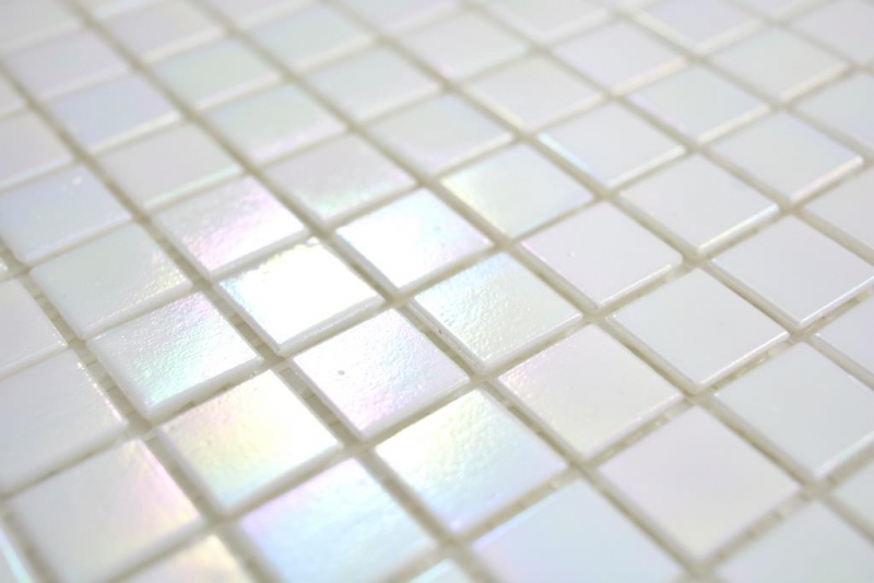 Mosaico di vetro tessere di mosaico bianco madreperla iridium iridescente parete doccia piatto doccia MOS58-0103