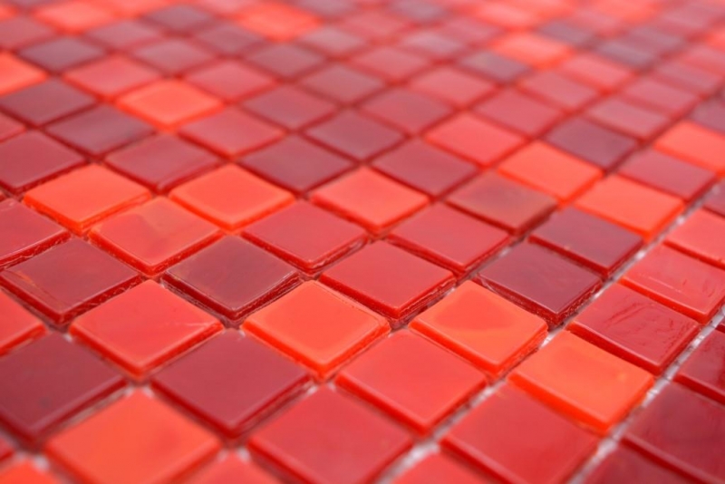 Mosaïque de verre Carreaux de mosaïque orange rouge Mur Carreaux de cuisine 58-0009