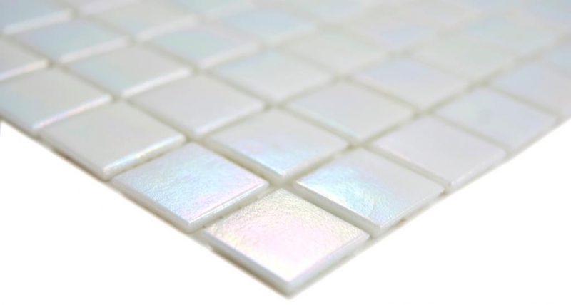 Glass mosaic mosaic tiles white mother-of-pearl rainbow iridium tile backsplash kitchen bathroom MOS240-WA02-N