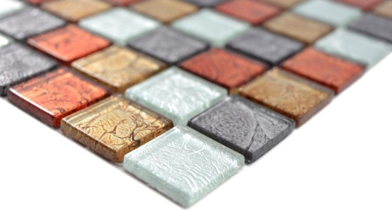 Mosaico di vetro mosaico piastrelle oro argento nero arancio rosso struttura muro piastrelle backsplash cucina bagno MOS63-71739