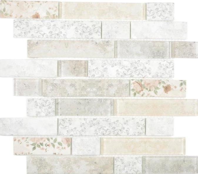 Translucent mosaic brick composite ECO glass mosaic rose wall tile backsplash kitchen bathroom MOS24-2095_f | 10 mosaic mats