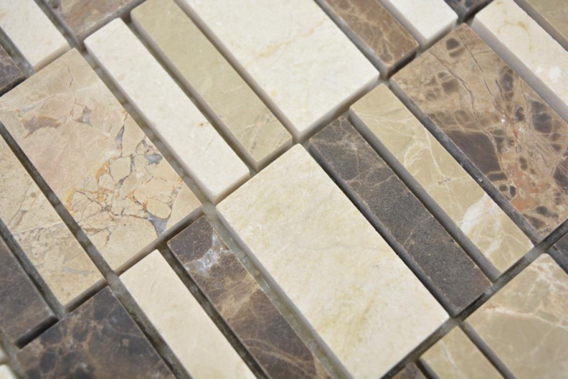 Hand sample marble mosaic stone emperador dark cremarfil mosaic tile wall tile backsplash kitchen bathroom MOS88-1213_m