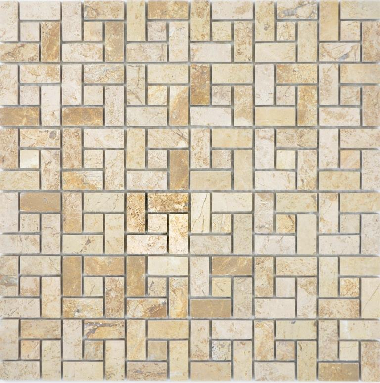 Marble mosaic wheel stone chocolate polished mosaic tile wall backsplash kitchen bathroom MOS88-B13_f