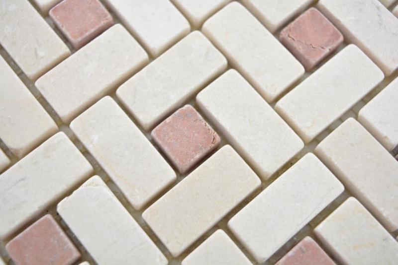 Mosaico di marmo ruota crema beige rosa mosaico tappetino mosaico piastrelle backsplash cucina - MOS88-B27